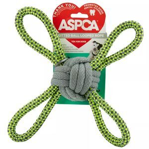 ASPCA Knotted Ball Looped Rope Dog Toy in Yellow